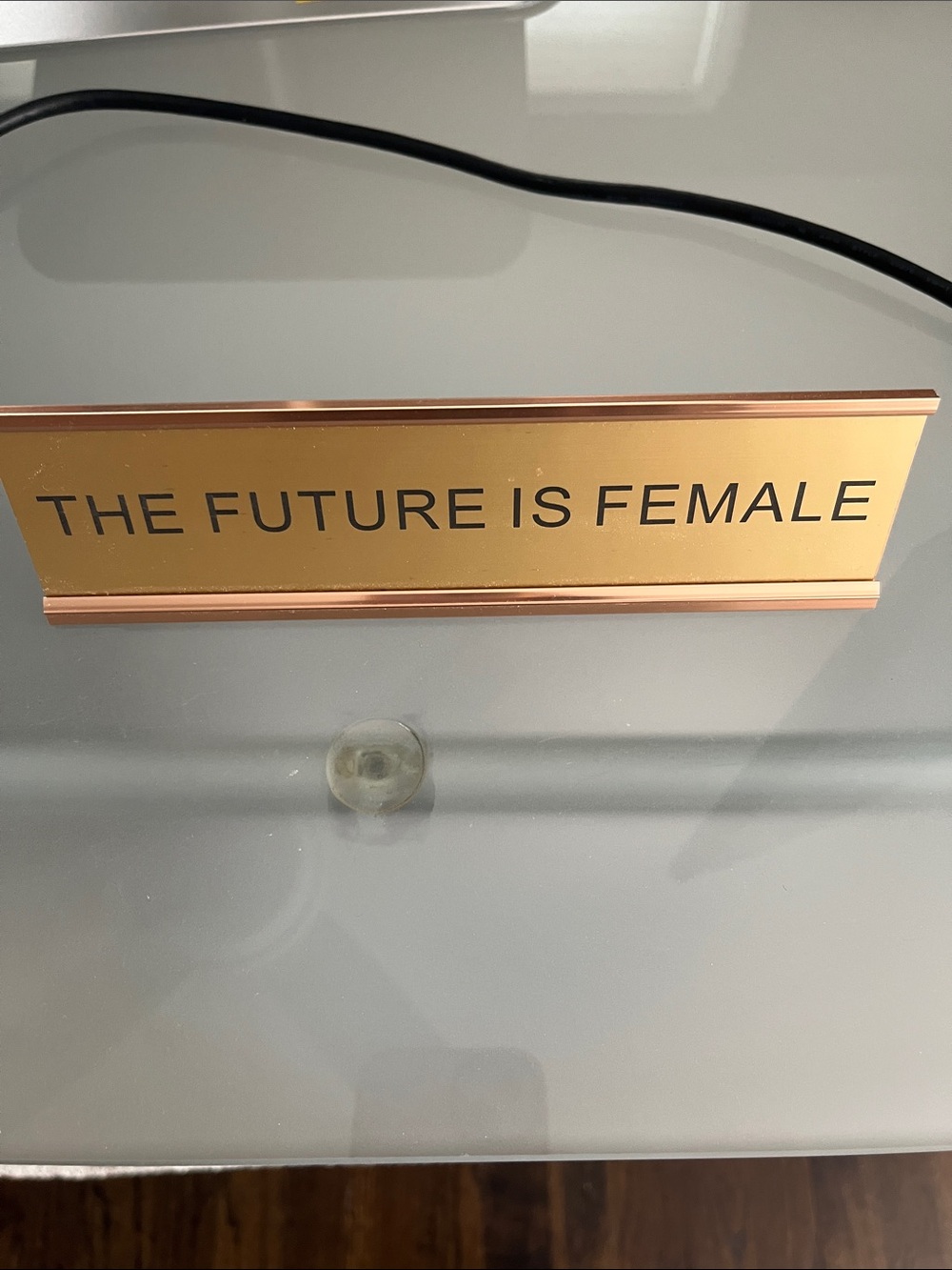"The Future Is Female" Gold Desk Plaque